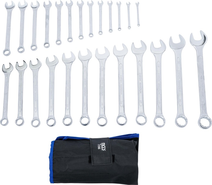 Actual product image BGS Combination Spanner Set 6 - 32 mm 25 pcs. (32 mm, 18 mm, 11 mm, 12 mm, 20 mm, 19 mm, 27 mm, 15 mm, 13 mm, 25 mm, 6 mm, 21 mm, 7 mm, 14 mm, 29 mm, 8 mm, 10 mm, 30 mm, 23 mm, 26 mm, 22 mm, 17 mm, 28 mm, 9 mm, 16 mm, 24 mm, 31 mm)