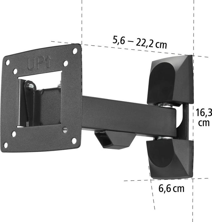 Produktbild Hama TV-Wandhalterung, schwenkbar, neigbar, 66 cm (26") bis 15 kg (Wand, 26", 15 kg)