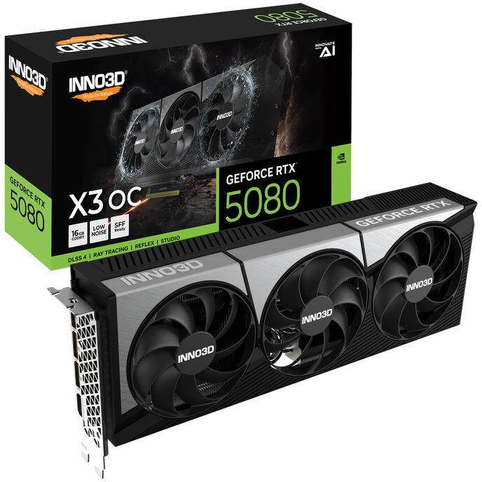 Produktbild Inno3D GeForce RTX 5080 X3 OC, 16384 MB GDDR7 (16 GB)