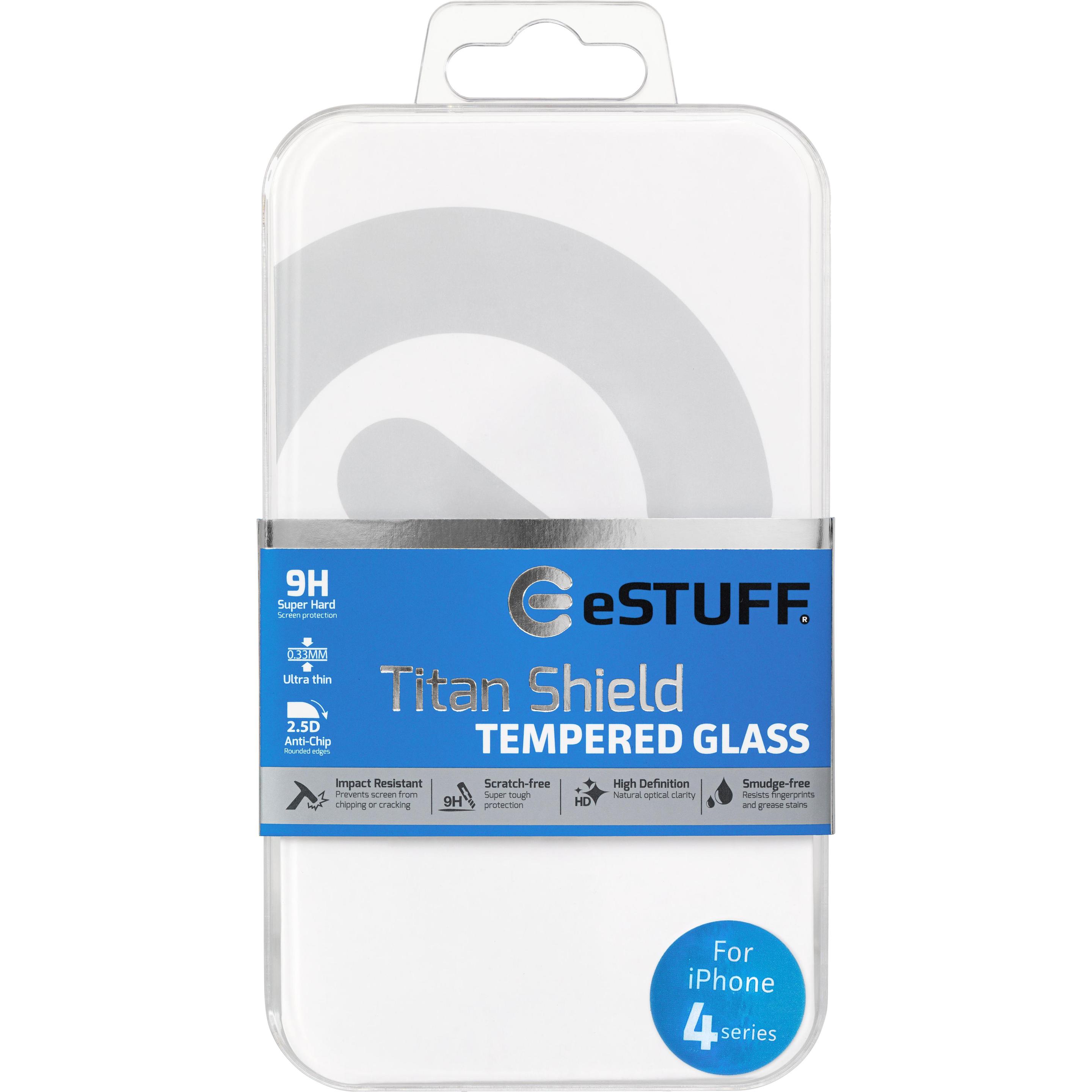 eSTUFF TitanShield (1 Stück, Apple iPhone 4, Apple iPhone 4s), Smartphone Schutzfolie