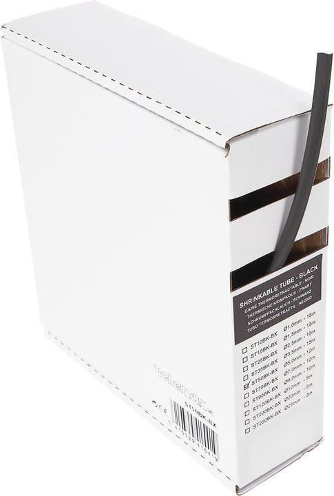 Actual product image Velleman SHRINKABLE TUBE 2:1 - 5.0mm - BLACK - 12m - BOX (1 x)