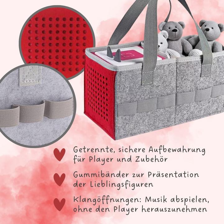 Produktbild Hermex Aufbewahrungstasche für Hörspielbox und Figuren Organizer-Tasche für Hörspiel Rot