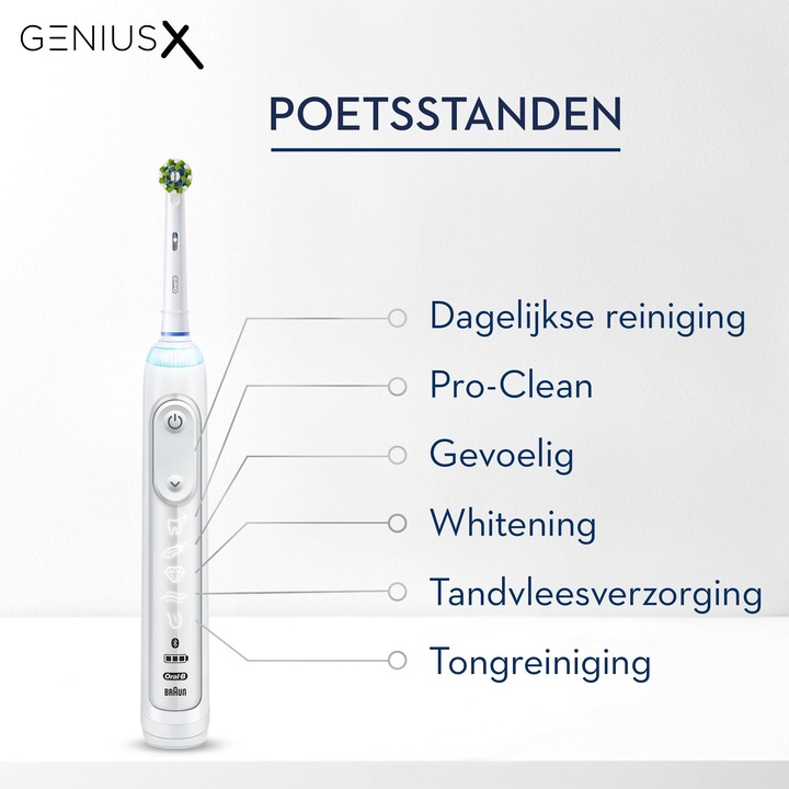 Actual product image Oral-B Genius X Electric Toothbrush White (Oscillating toothbrush)