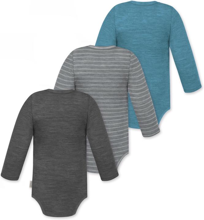 Produktbild Normani 3er Pack Baby Merino Langarmbody „Tuai" - 9403 (68)