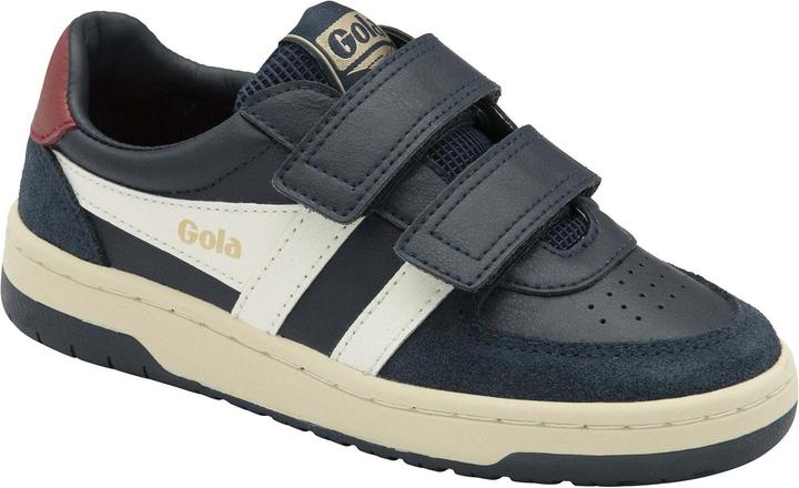 Deep Red, Navy, Off White