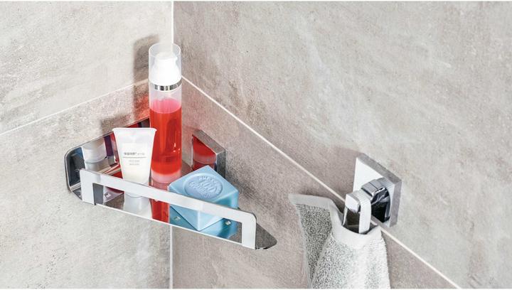 Produktbild tesa DELUXXE Eckduschkorb inkl. Klebelösung ohne Bohren (15 x 22 x 5.50 cm)