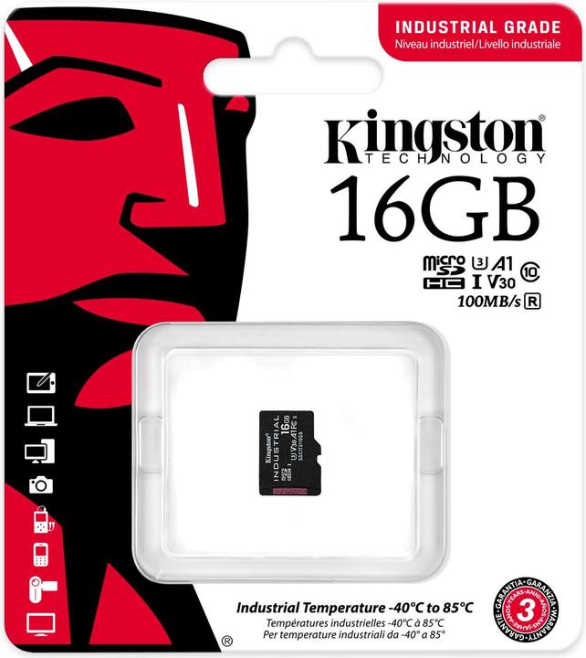 Productafbeelding Kingston microSDHC Industrieel (16 GB, microSDHC, U3, UHS-I)