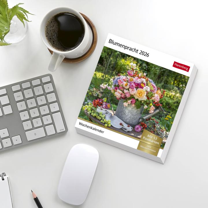 Produktbild Harenberg Blumenpracht Postkartenkalender 2026 - Wochenkalender mit 53 Postkarten (Deutsch)