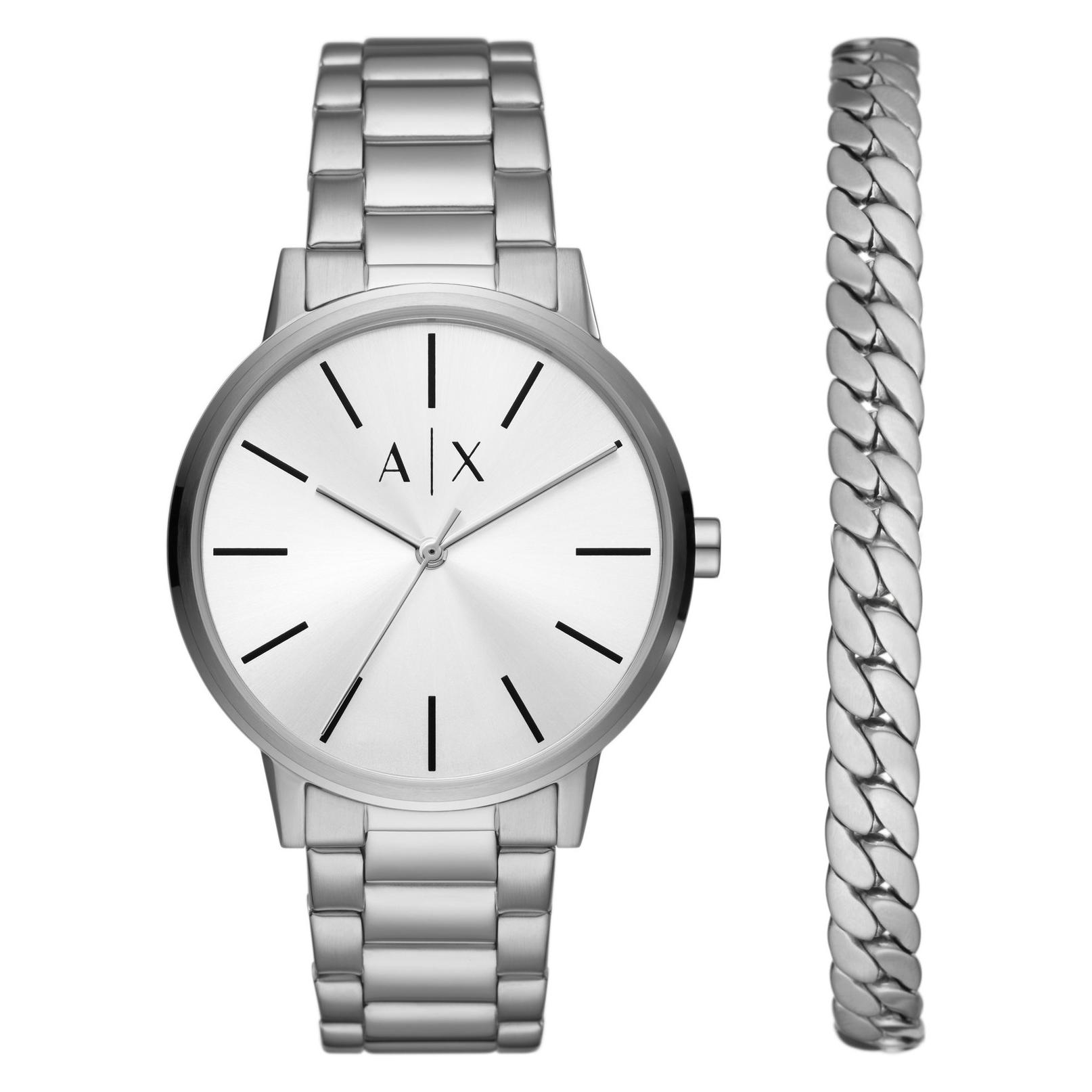 Armani Exchange, Armbanduhr, Cayde, Silber, (Analoguhr, 42 mm)