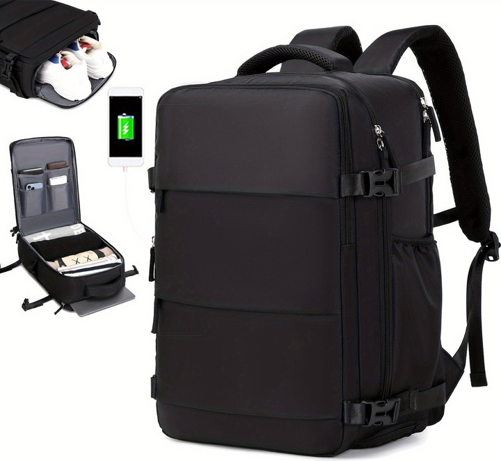 Only-Bags.Store Travel Backpack With Shoes Compartment, Large Capacity Business Computer Daypack, Outdoor Travel