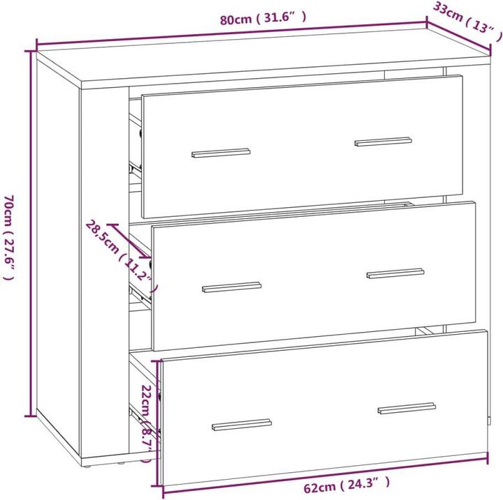 Image du produit vidaXL Steven (80 x 33 x 70 cm)