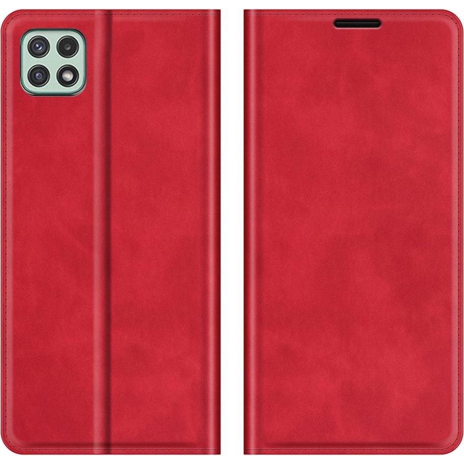 Cover-Discount Galaxy A22 5G - Seidige Stand Flip Case Hülle rot (Samsung Galaxy A22 5G), Smartphone Hülle, Rot