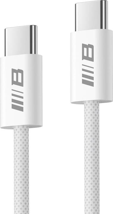 BlueO - Data Cable - Type-C to Type-C, Fast Charging, Braided, 2m - White (2 m)
