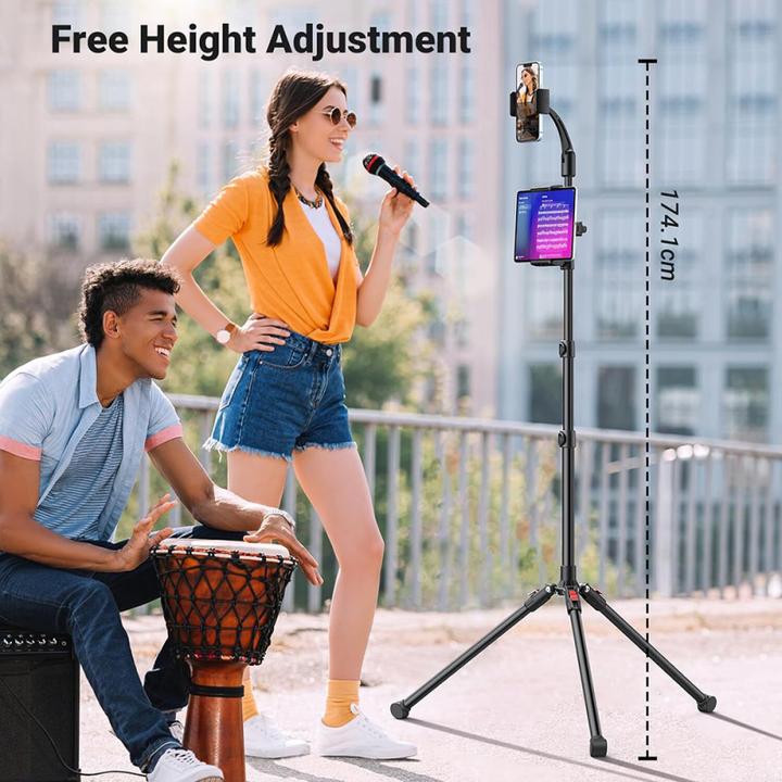 Produktbild Ugreen - Tripod Stand LP585 (15647) - For Phone and Pad, Adjustable 174cm, 4.7-12.9" - Black