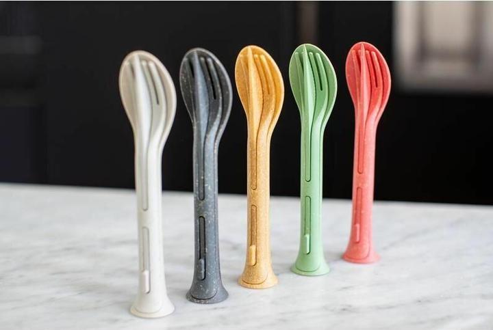 Actual product image Koziol Cutlery set to go Klikk Pocket 3 pieces, Beige (3 Piece, Cutlery set)