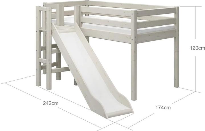 Immagine prodotto Flexa Letto classico a mezza altezza con scivolo e piattaforma (90 x 200 cm)