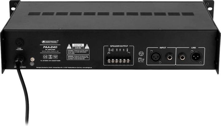 Actual product image Omnitronic PAA-240 ELA Amplifier