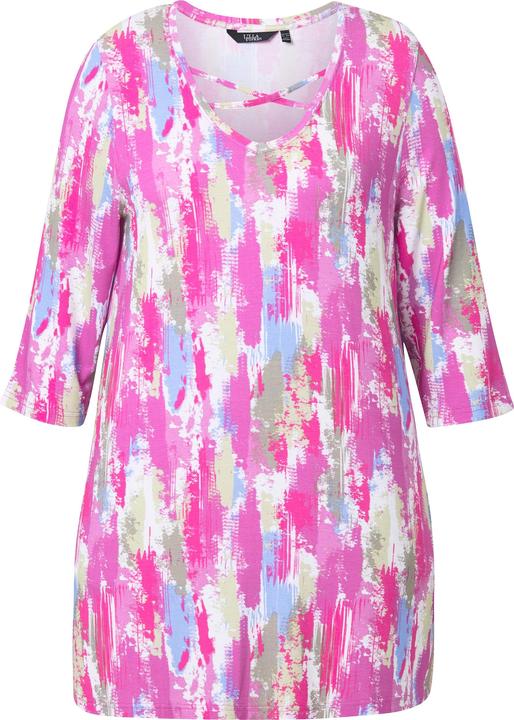 Produktbild Ulla Popken Longshirt, A-Linie, Zierbänder, V-Ausschnitt, 3/4-Arm (50, 52)