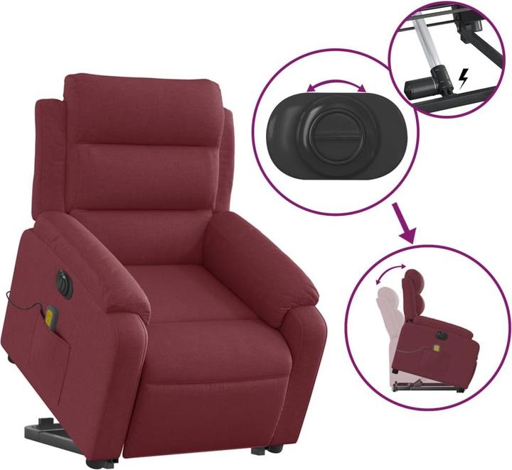 Actual product image vidaXL Electric massage chair with stand-up aid fabric