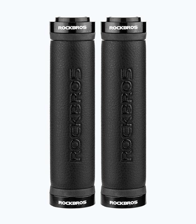 Actual product image Rockbros 40210003001 microfibre bicycle handlebar grips - black