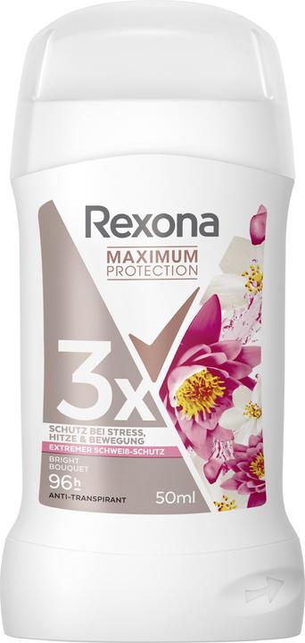 Immagine prodotto Rexona Deodorante Stick Massima Protezione Bouquet Luminoso Antitraspirante con Sudore e Corpo 96 Ore (Stick, 50 ml)
