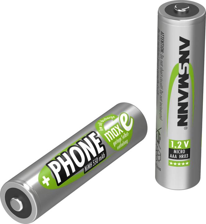 Image du produit Ansmann Pile micro (AAA) NiMH DECT maxi NiMH DECT (2 pcs, AAA, 550 mAh)