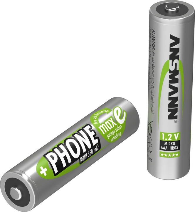 Produktbild Ansmann Micro (AAA)-Akku NiMH DECT max (2 Stk., AAA, 550 mAh)