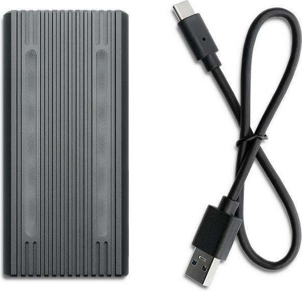 Produktbild Qoltec Obudowa | kieszeń na dysk M.2 SSD SATA | NVME | RGB LED | USB-C (M.2 2230, M.2 2242, M.2 2280, M.2 2260)