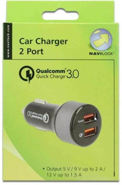 Actual product image GP Batteries Navilock Car Adapter, 2x USB Type-A