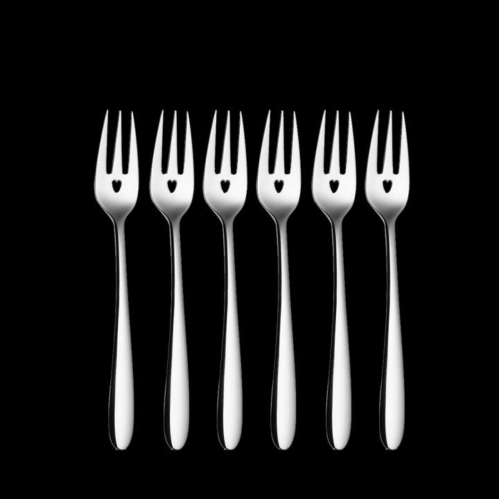 Actual product image Sola Cake fork set with heart (6 Piece, Pitchfork)
