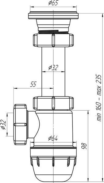 Image du produit Ani Plast SIPHON POUR LAVABO 1 1/4 (Siphon en bouteille, 1 1/4")