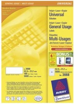 Actual product image Avery Universal labels