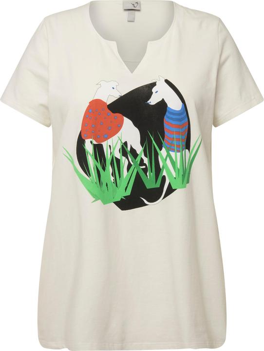 Produktbild Ulla Popken T-Shirt, Wildhund, A-Linie, Tunika-Ausschnitt, Halbarm (50, 52)