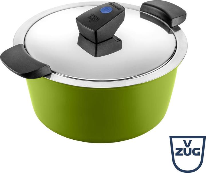 Produktbild Kuhn Rikon HOTPAN® COMFORT Servierkasserolle grün 3.0 L · Ø 22 cm (22 cm, Bräter + Schmortopf, Edelstahl)