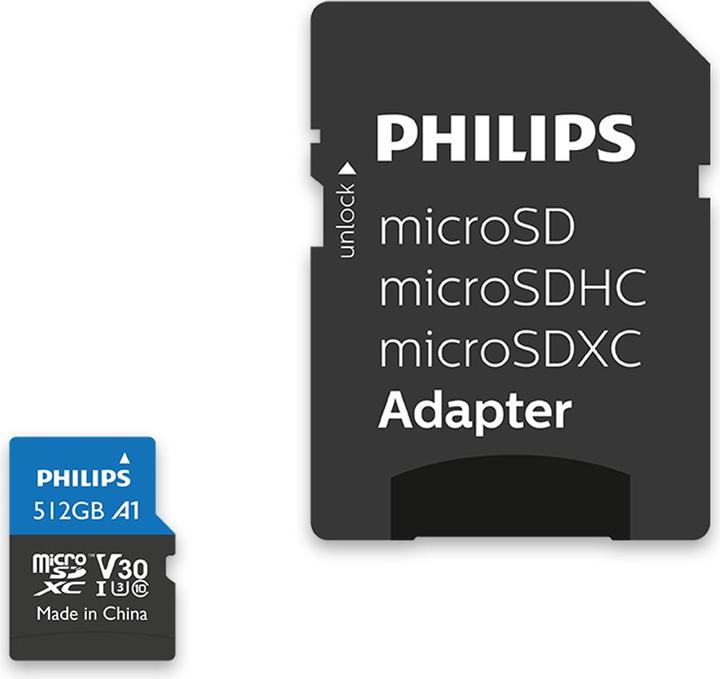 Actual product image Philips MicroSDXC Card (512 GB, microSDXC, U3, UHS-I)