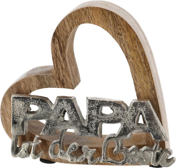 Natura Punto Dekoherz aus Holz, Papa ist der Beste (15 x 5 x 15 cm)