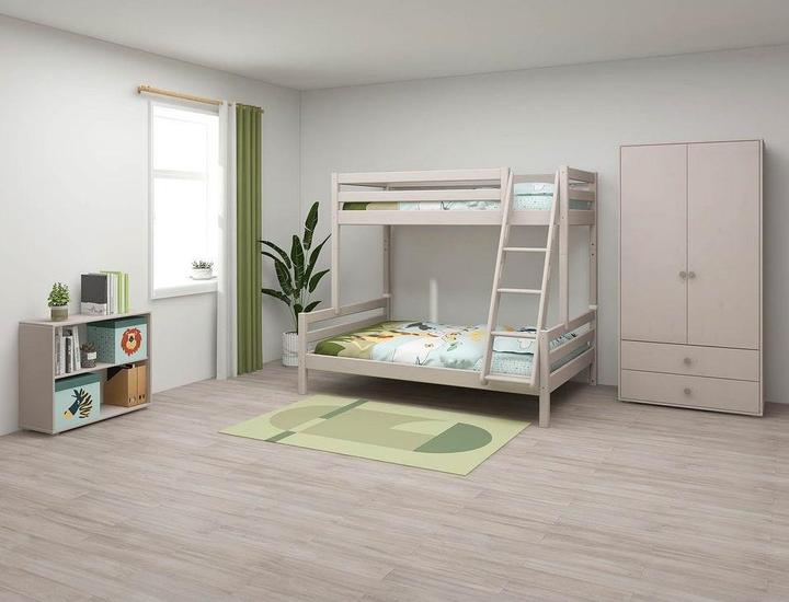 Produktbild Flexa Classic Etagenbett 90x200/140x200 mit Schrägleiter Grau (90x200)