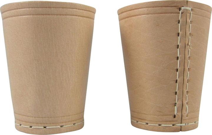Weible Tazza per dadi senza dadi Pelle di vacca naturale, ø 6,5 cm, altezza 8,5 cm