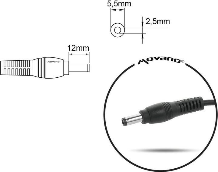 Produktbild Mitsu notebook charger 19v 3.95a 5.5x2.5 - toshiba compaq hp asus (75 W)