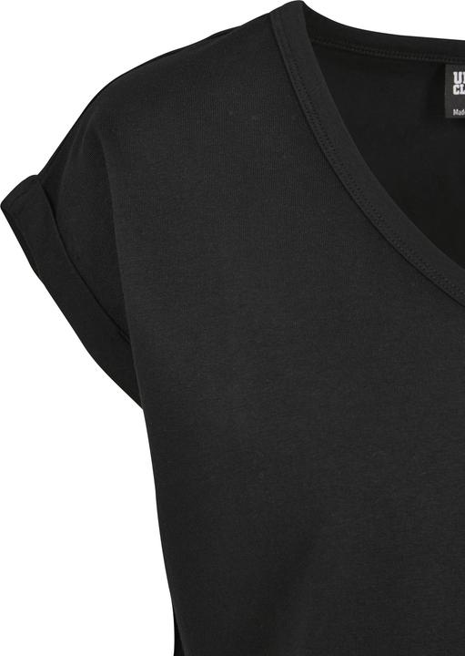 Actual product image Urban Classics Ladies Round V-Neck Extended Shoulder Tee (S)