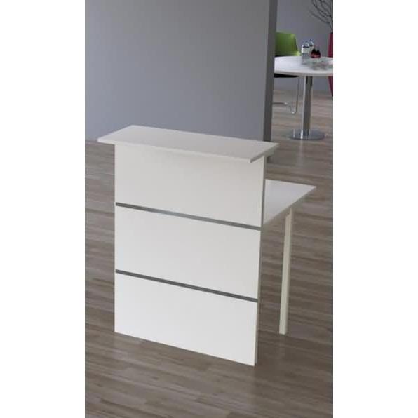 0, Zubehör Büromöbel, Bogen-Thekenerweiterung Bari BxTxH 80x112x95cm weiss