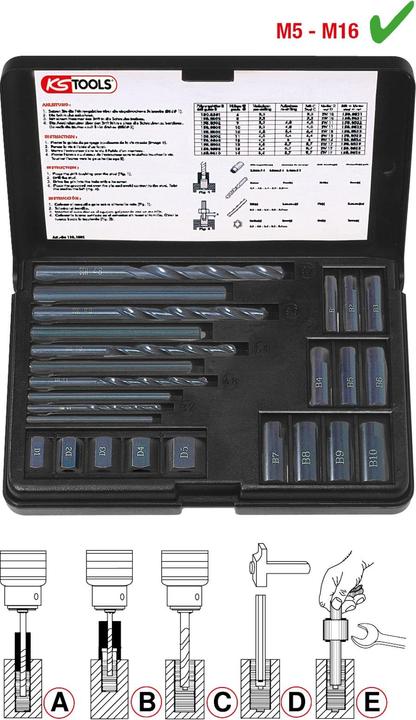 Actual product image KS Tools Thread extracting set, 25 pcs.
