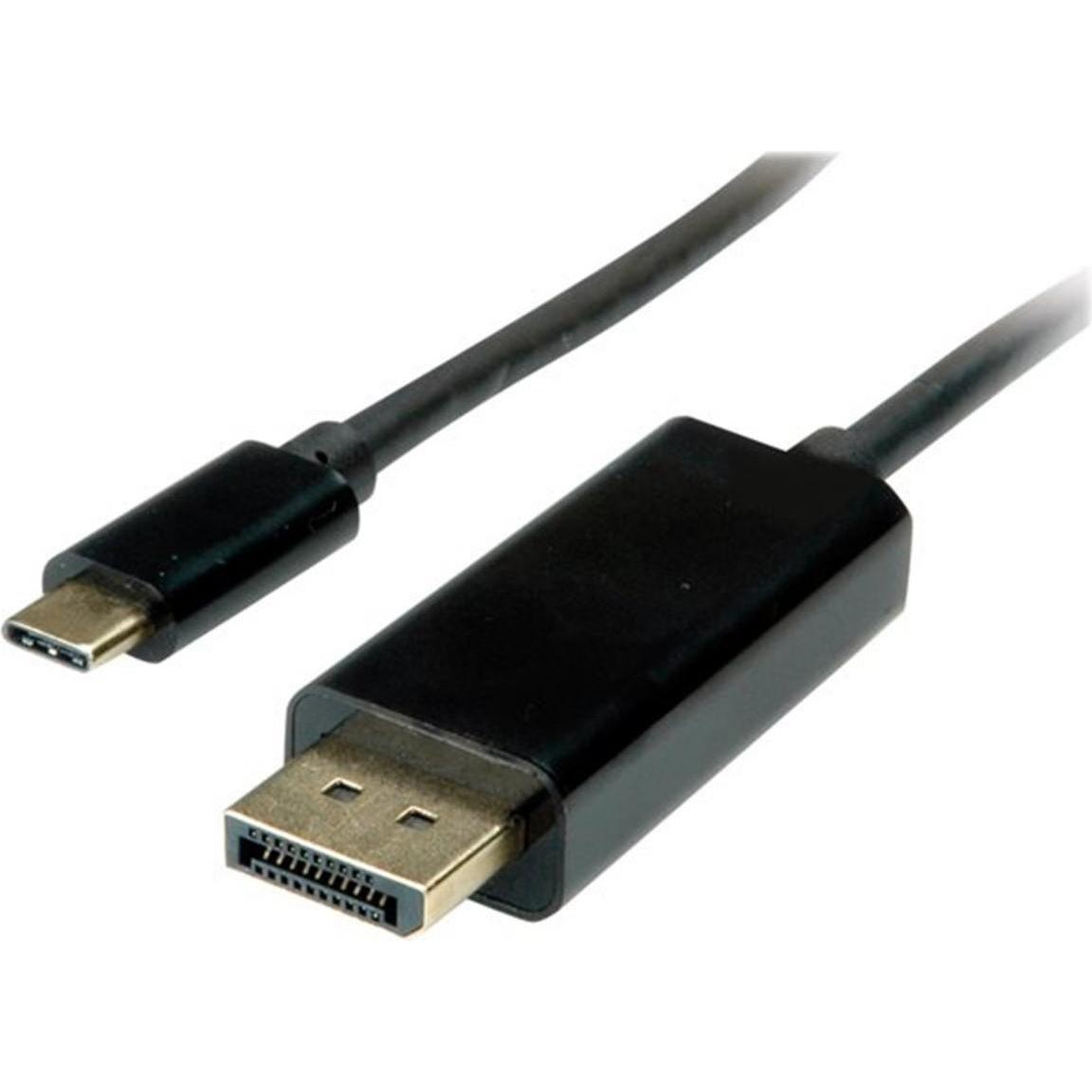 Value USB Typ C — DisplayPort (USB Typ-C, 200 cm), Data + Video Adapter, Schwarz
