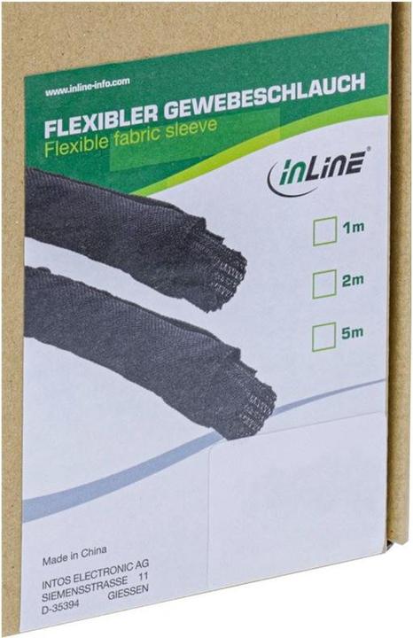 Actual product image InLine Self-closing organiser hose, black, 25 mm diameter, 2 m (Cable conduit, 200 cm)