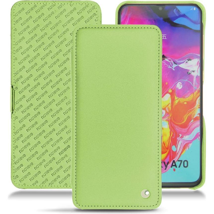 Noreve Lederschutzhülle horizontal (Samsung Galaxy A70), Smartphone Hülle, Grün