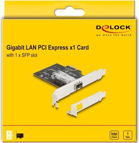 Produktbild Delock PCI Express x1 Karte zu 1 x SFP Slot Gigabit LAN i210 (Mini PCI Express)