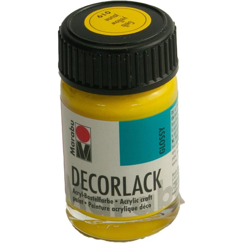 Thumbnail - Marabu, Künstlerfarbe + Bastelfarbe, Acryllack "Decorlack", gelb, 15 ml, im Glas (Gelb, 15 ml)