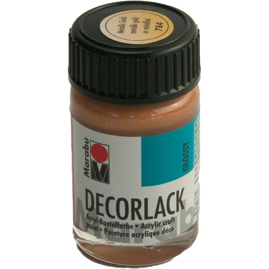 Thumbnail - Marabu, Künstlerfarbe + Bastelfarbe, Acryllack "Decorlack", metallic-gold, 15 ml, im Glas (Metallic Gold, 15 ml)