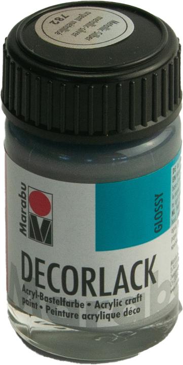 Actual product image Marabu acrylic lacquer "Decorlack", metallic-silver, 15 ml,in jar (Metallic silver, 15 ml)