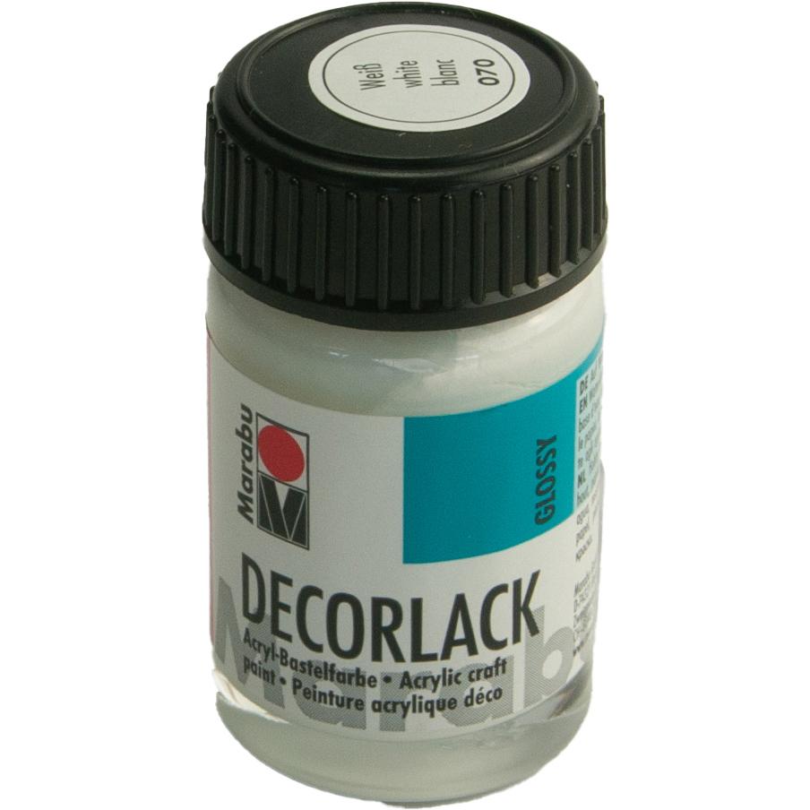 Thumbnail - Marabu, Künstlerfarbe + Bastelfarbe, Acryllack "Decorlack", wei?, 15 ml, im Glas (Weiss, 15 ml)